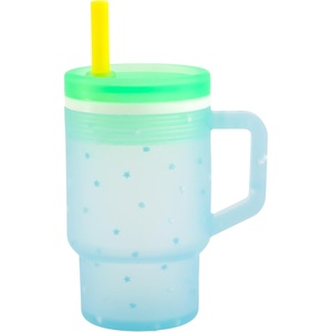image:imageInfantino My 1st Tumbler 9 Oz Silicone Sippy Cup with Straw amp Handle SpillResistant Baby Cup for OntheGo BPAFree Transition Bottle Blue StarsBlue Stars