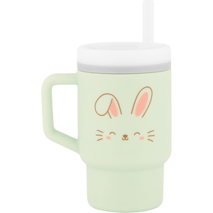 image:imageInfantino My 1st Tumbler 9 Oz Silicone Sippy Cup with Straw amp Handle SpillResistant Baby Cup for OntheGo BPAFree Transition Bottle Blue StarsBunny