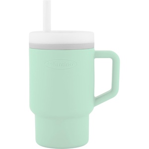 image:imageInfantino My 1st Tumbler 9 Oz Silicone Sippy Cup with Straw amp Handle SpillResistant Baby Cup for OntheGo BPAFree Transition Bottle Blue StarsCool Mint
