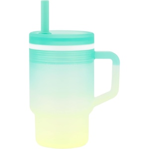 image:imageInfantino My 1st Tumbler 9 Oz Silicone Sippy Cup with Straw amp Handle SpillResistant Baby Cup for OntheGo BPAFree Transition Bottle Blue StarsOmbre Lime Light