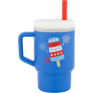 image:imageInfantino My 1st Tumbler 9 Oz Silicone Sippy Cup with Straw amp Handle SpillResistant Baby Cup for OntheGo BPAFree Transition Bottle Blue StarsPopsicle