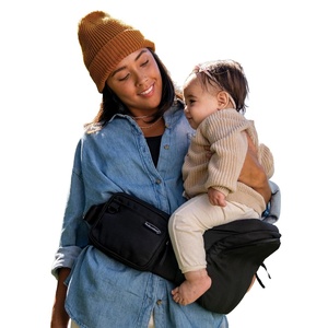 image:imageInfantino Hip Rider Max Storage Hip Seat Baby Carrier 1245 lbs Washed TaupeBlack Sand